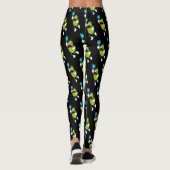 Funny Mustache Pickle die Pickleball Black speelt Leggings (Achterkant)