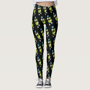 Funny Mustache Pickle die Pickleball Black speelt Leggings