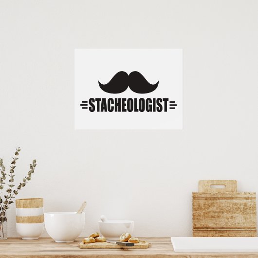 Funny Mustache Poster (Keuken)