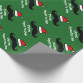 Funny mustache print kerstpapier cadeaupapier (Hoek)
