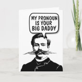 FUNNY MUSTACHE PRONOUN BIG DADDY BLANK KAARTEN (Voorkant)