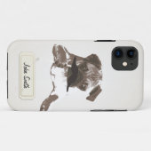 Funny Mustache Pug Custom Name iPhone 5 Hoesje (Achterkant (horizontaal))
