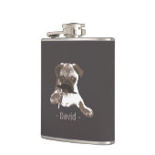 Funny Mustache Pug Dark Tan Flask Heupfles (Links)