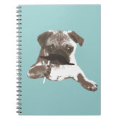 Funny Mustache Pug Notitieboek (Voorkant)