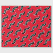 Funny Mustache Red Wrapping Paper Cadeaupapier (Vlak)