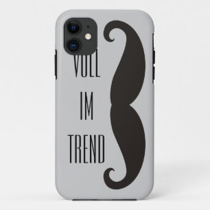Funny Mustache / Schnurrbart + jouw tekst Case-Mate iPhone Case
