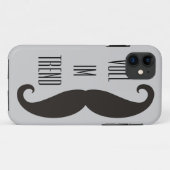 Funny Mustache / Schnurrbart + jouw tekst Case-Mate iPhone Case (Achterkant (horizontaal))