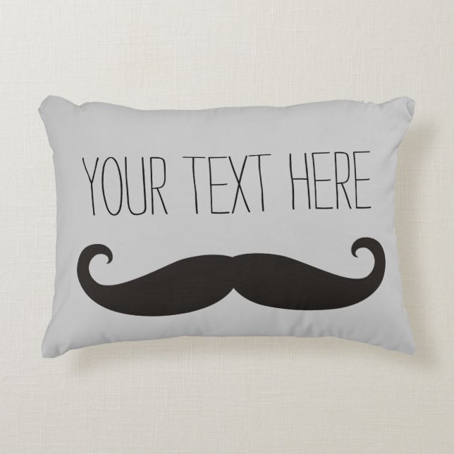 Funny Mustache / Schnurrbart + jouw tekst Decoratief Kussen (Voorkant)