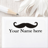 Funny Mustache / Schnurrbart + jouw tekst Etiket (Insitu)