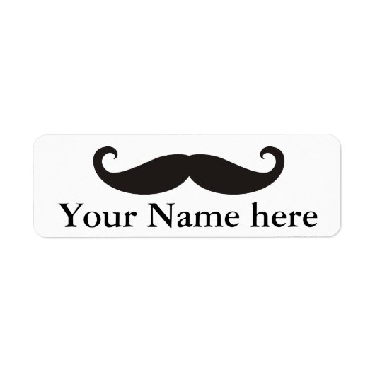 Funny Mustache / Schnurrbart + jouw tekst Etiket (Voorkant)