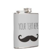 Funny Mustache / Schnurrbart + jouw tekst Heupfles (Rechts)