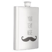 Funny Mustache / Schnurrbart + jouw tekst Heupfles (Rechts)