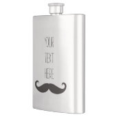 Funny Mustache / Schnurrbart + jouw tekst Heupfles (Links)