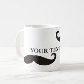 Funny Mustache / Schnurrbart + jouw tekst Koffiemok (Voorkant links)