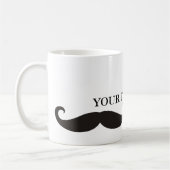 Funny Mustache / Schnurrbart + jouw tekst Koffiemok (Links)
