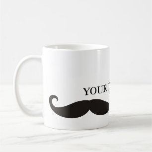 Funny Mustache / Schnurrbart + jouw tekst Koffiemok