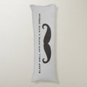 Funny Mustache / Schnurrbart + jouw tekst Lichaamskussen (Voorkant Verticaal)