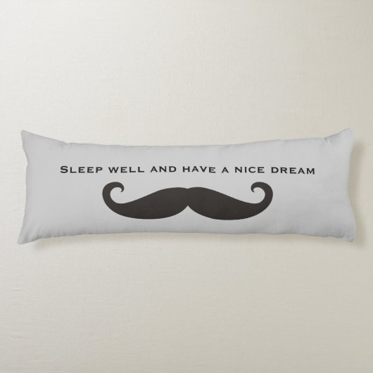 Funny Mustache / Schnurrbart + jouw tekst Lichaamskussen (Voorkant)
