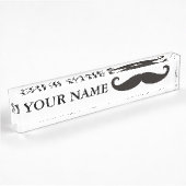 Funny Mustache / Schnurrbart + jouw tekst Naambordje