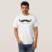 Funny Mustache / Schnurrbart + jouw tekst T-shirt (Voorkant volledig)
