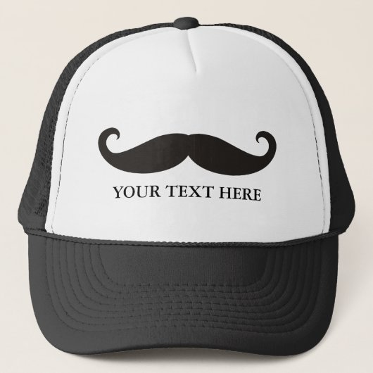 Funny Mustache / Schnurrbart + jouw tekst Trucker Pet (Voorkant)