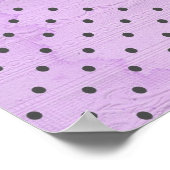 Funny Mustache-tekening met Paarse poka-stippen Poster (Hoek)