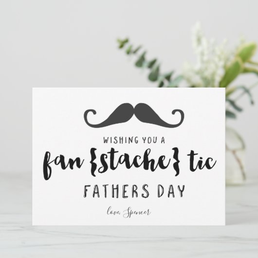 Funny Mustache Vaderdag Kaart (Staand voorkant)
