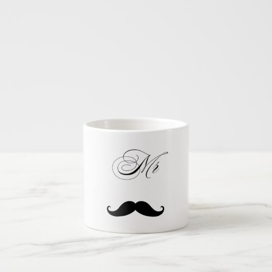 Funny Mustache Valentine Mug Espresso Kop (Voorkant)