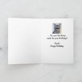 Funny Mustache Vraag Birthday Cat Kaart (Binnen)