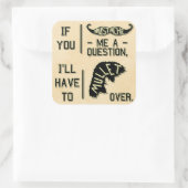 Funny Mustache Vraag Mullet Joke Pun Vierkante Sticker (Tas)