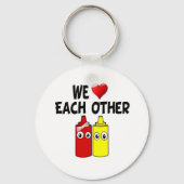 Funny Mustard Ketchup Couple Sleutelhanger (Voorkant)
