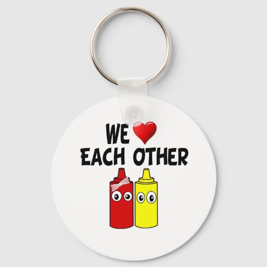 Funny Mustard Ketchup Couple Sleutelhanger (Voorkant)
