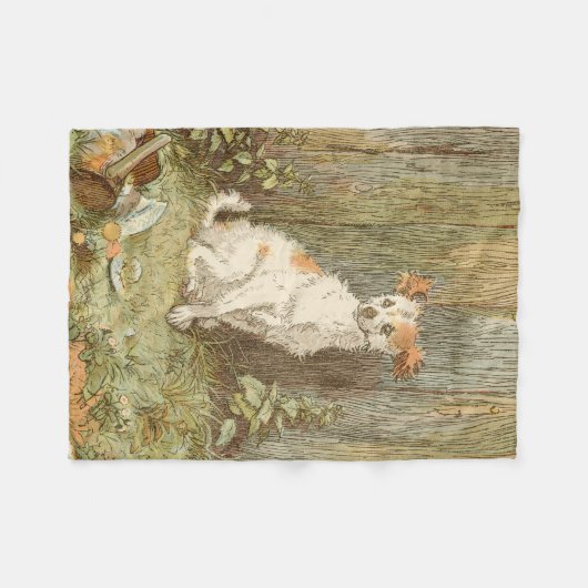 Funny mutt puppy fleece blanket - Caldecott - 1877 (Voorkant (Horizontaal))