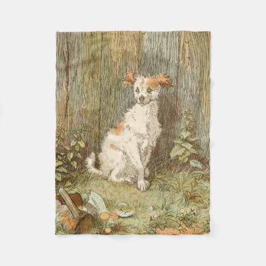 Funny mutt puppy fleece blanket - Caldecott - 1877 (Voorkant)