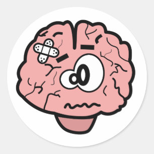 Funny My Brain Hurts Doctor Cartoon Ronde Sticker