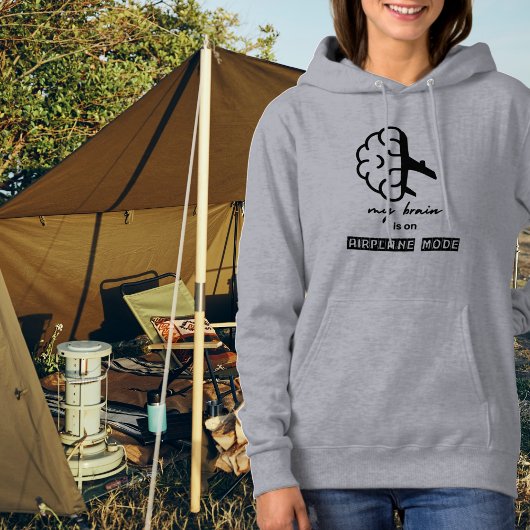 Funny My Brain is on Airplane Mode Coworker Simple Hoodie