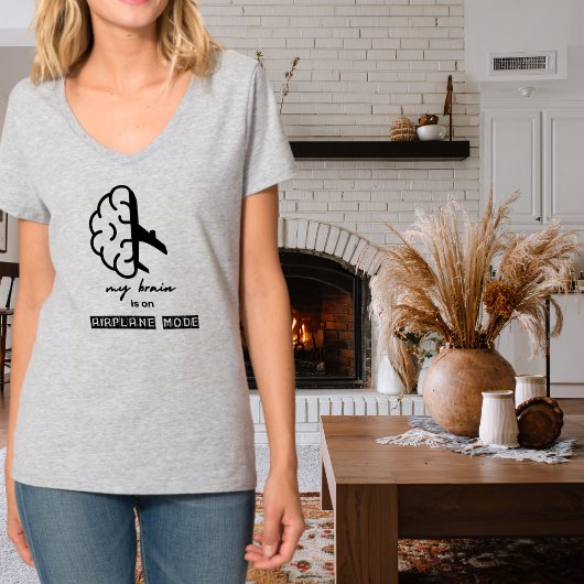 Funny My Brain is on Airplane Mode Coworker Simple T-shirt
