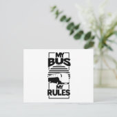 Funny My Bus My Rules Bus Driver Briefkaart (Staand voorkant)