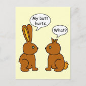 Funny My Butt Hurts Bunnies Briefkaart (Voorkant)