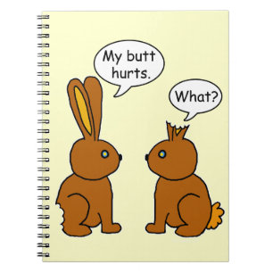 Funny My Butt Hurts Bunnies Notitieboek