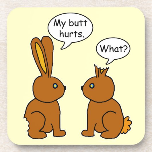 Funny My Butt Hurts Bunnies Onderzetter (Voorkant)