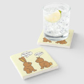 Funny My Butt Hurts Bunnies Stenen Onderzetter (Zijkant)