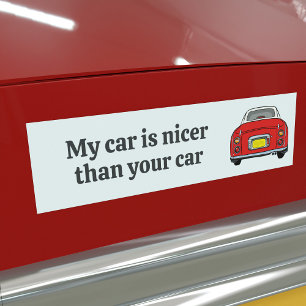 Funny My Car is een mooie rode Figaro Bumpersticke Bumpersticker