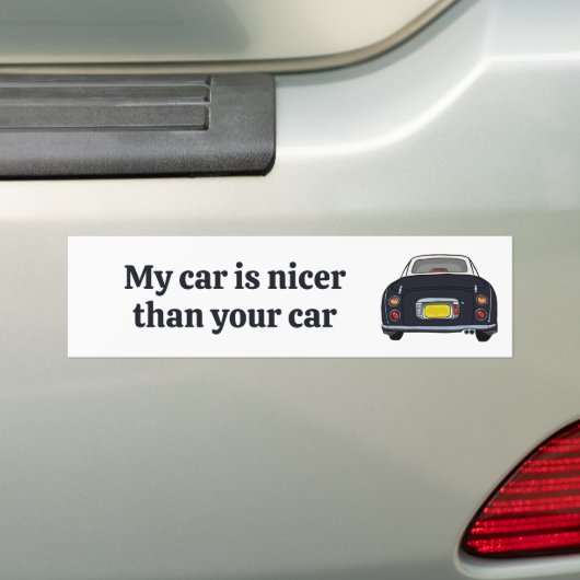Funny My Car is een mooie zwarte Figaro Bumperstic Bumpersticker (Op auto)
