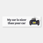 Funny My Car is een mooie zwarte Figaro Bumperstic Bumpersticker (Voorkant)