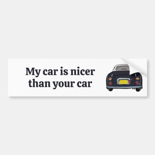Funny My Car is een mooie zwarte Figaro Bumperstic Bumpersticker (Voorkant)