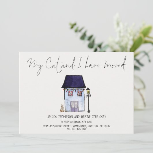 Funny My Cat en ik hebben Kaart voor het verplaats (Staand voorkant)