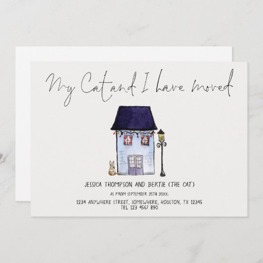 Funny My Cat en ik hebben Kaart voor het verplaats (Voorkant / Achterkant)