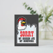 Funny My Chicken Ate My Homework Kinder Teacher Briefkaart (Staand voorkant)