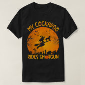 Funny My Cockapoo Rides Shot Witch Halloween T-shirt (Design voorkant)